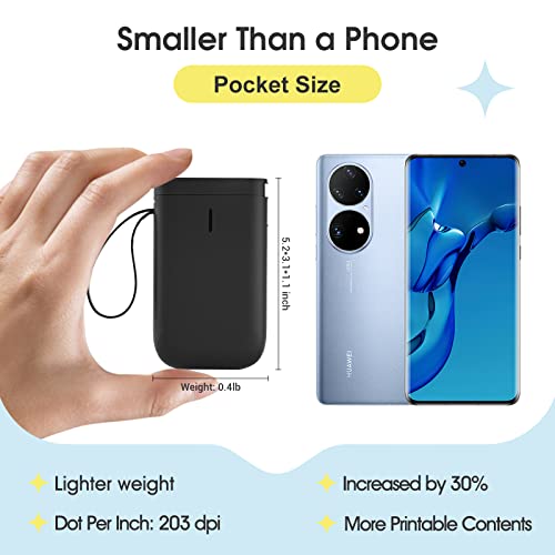 NIIMBOT Label Maker Machine D11 Label Printer Tape Included Portable Wireless Connection Multiple Templates Available for Phone Easy to Use Office Home Organization USB Rechargeable