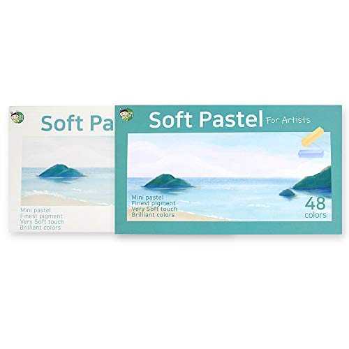 HA SHI Soft Chalk Pastels, 48 colors + 2pcs Non Toxic Art Supplies, Drawing Media for Artist Stick Pastel for Professional, Kids, Beauty Nail Art, Pan Chalk Pastel