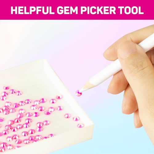 11000Pcs Hot Pink Rhinestones with b7000 Glue for Crafts Clothing Clothes Fabric Nails, Bright Pink Gems ab Jelly Resin FlatBack Rhinestones for Shoes Tumblers Flat back Bedazzler Kit with Rhinestones