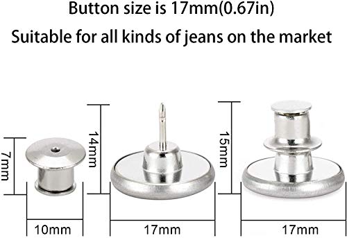 6PCS Perfect Fit Instant Button, Instant Buttons, Jean Replacement Buttons Removable Button No Sew Buttons to Extend or Reduce an Inch to Any Pants Waist in Seconds!