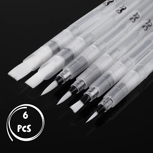 Mr. Pen- Watercolor Brush Pens, 6 pcs, Refillable Watercolor Brush Pens