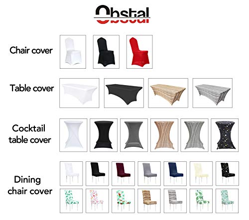 Obstal 6ft Stretch Spandex Table Cover for Standard Folding Tables - Universal Rectangular Fitted Tablecloth Protector for Wedding, Banquet and Party (Black, 72 Length x 30 Width x 30 Height Inches)