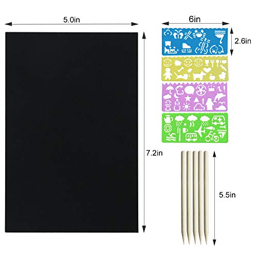 pigipigi Scratch Paper Art for Kids - 60 Pcs Magic Rainbow Scratch Paper Off Set Crafts Supplies Kits Pads Sheets Boards for Party Games Easter Christmas Birthday Gift