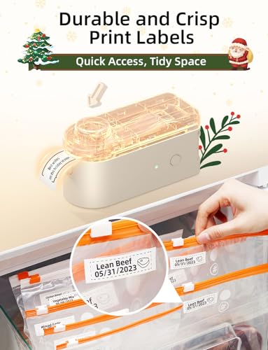 Makeid Label Maker Machine with Tape - Compatible with 9/12/16mm Waterproof Tape, Portable & Rechargeable with Built-in Cutter Wireless Label Printer Compatible with Android & iOS Devices