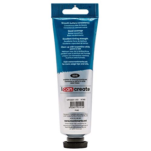 Mont Marte Oil Paint Premium, 3.4 US fl.oz (100ml) Tube,Titanium White, Heavy Body Paint, Artist Quality, Good Coverage, Excellent Tinting Strength, Ideal for Painting Canvas