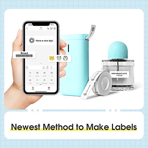 NIIMBOT Label Maker Machine D11 Label Printer Tape Included Portable Wireless Connection Multiple Templates Available for Phone Easy to Use Office Home Organization USB Rechargeable