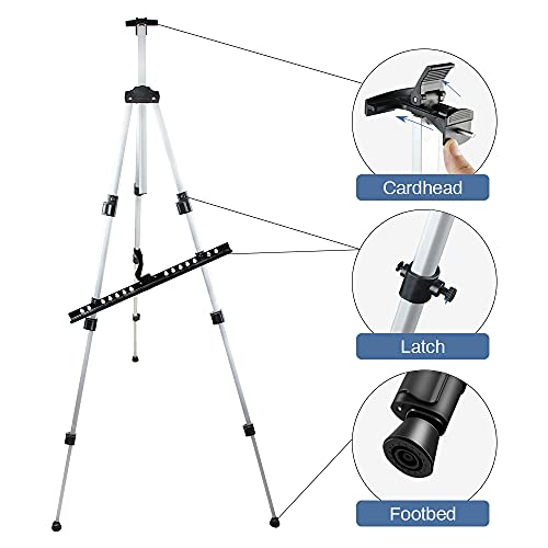 Artist Easel Stand, RRFTOK Metal Tripod Adjustable Easel for Painting Canvases Height from 17 to 66 Inch,Carry Bag for Table-Top/Floor Drawing and Didplaying