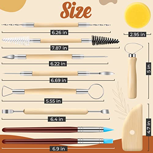 Jetmore 35 Pack Clay Tools Kit, Pottery Tools & Sculpting Tools, Polymer Modeling Clay Cutters Sculpture Set for Carving, Ceramics, Molding, DIY
