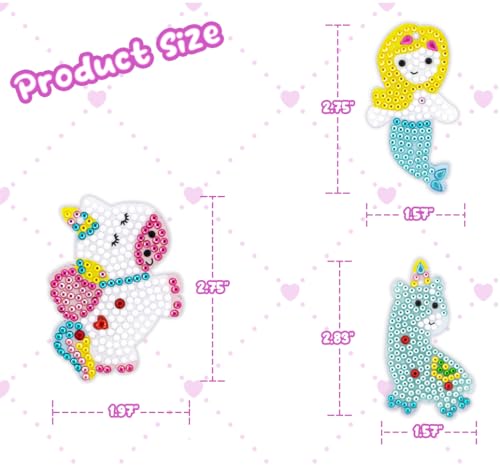 Arts and Crafts for Kids Ages 8-12 - Diamond Painting Kits - Gem Art Keychains Paint by Numbers Kit - Best Tween Girls Gifts Ideas - Kids Diamond Art - Art Supplies for Girls Toys Ages 4 5 6 7 8 9 10