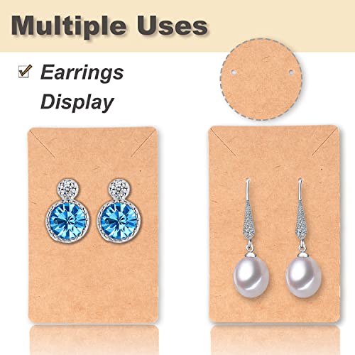 Earring Cards for Selling Including 120 Pcs Earring Holder Cards, 120 Earring Packaging and 240 Pcs Earring Backs, for Necklace/Jewelry Display, Jewelry Packaging 3.5x2.4 Inches (Brown)