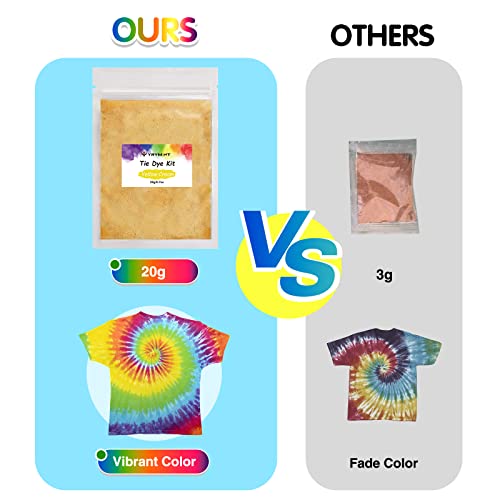 Tie Dye Powder Refills 400g - 20 Vibrant Colors Permanent Tie Dye Powder for Tie Dyeing, Easy to Use & Non-Toxic Tie Dye Powder Bulk for Kids Adults