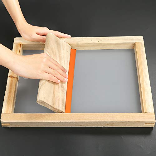 Caydo 31 Pieces Screen Printing Starter kit Include 4 Different Size of Wood Silk Screen Printing Frame with 110 Mesh, Squeegees, Inkjet Transparency Film, Ink Knife, Gloves and Mask Tape