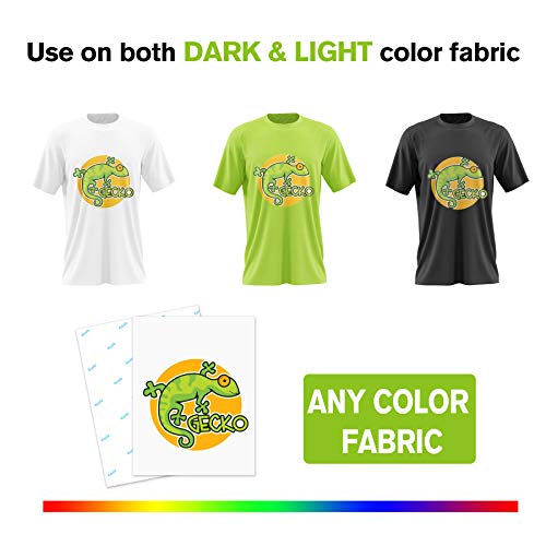 Koala Heat Transfer Paper for T-Shirts - 10 Sheets of Dark Fabric Iron-On Vinyl, 8.5"x11" Printable Heat Transfer Vinyl, Transfer Paper for Dark Fabric