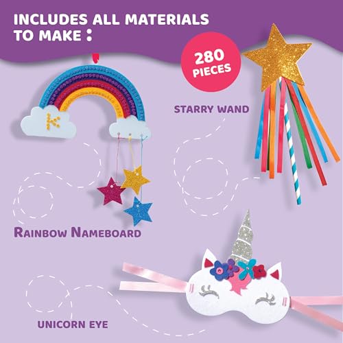 jackinthebox Unicorn Craft kit for 3 to 5 Year olds | 3 Craft Projects | Great Gift for Girls Ages 3,4,5 Years