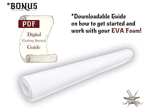 EVA Foam Cosplay - 1mm (1mm to 10mm) - White or Black - 14" x 39" Sheet - Ultra High Density Craft Foam 85 kg/m3 - by The Foamory