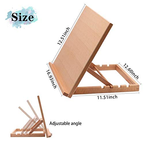 Lucky Crown US Art Adjustable Wood Desk Table -Light Weight, Easel with Strong Support