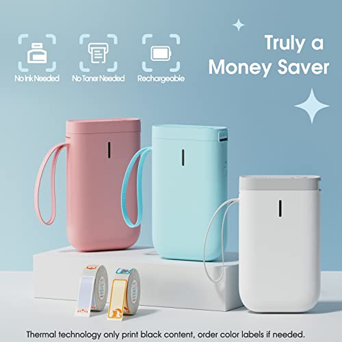 NIIMBOT Label Maker Machine D11 Label Printer Tape Included Portable Wireless Connection Multiple Templates Available for Phone Easy to Use Office Home Organization USB Rechargeable