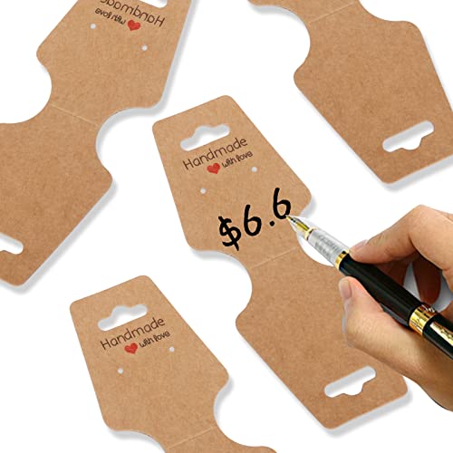 Femtindo 200PCS Bracelet Display Cards Sturdy Necklace Holder Cards Self Adhesive Jewelry Packaging Selling Card for Small Business of Keychain Earring Hair Band and Scrunchies Hanging