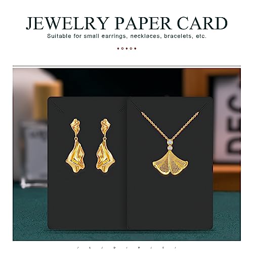 Earring Cards, Set Jewelry Making Supplies with 100 Pcs Earring Holder Cards 200 Pcs Earring Backs and 100 Jewelry Packaging for Earrings Necklace Jewelry Display, Jewelry Bags 3.5x2.4 Inches (Black)