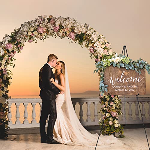 Easel Stand for Display,RRFTOK 63'' Instant Easel, Foldable Portable Ground Easel for Wedding Banner and Poster Display Stand, Tabletop Easel Display Metal Tripod with Portable