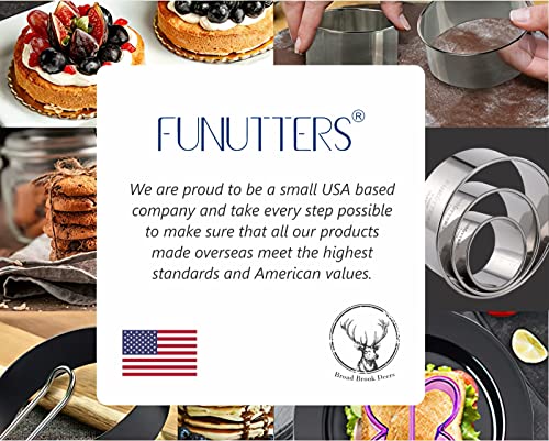 Cookie Cutter Set 2 3 4 INCH x 1.5 INCH, 3 Pc, Round Metal Baking Rings for Pastry, Biscuits, and Dough Cutting, Heavy Duty and Reusable, Multiple Sizes