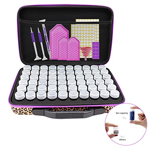 ZORETCO Diamond Painting Storage Containers,60 Slots Diamond Painting Accessories with Tools for Diamond Art Organizer Craft Jewelry Beads Storage Box
