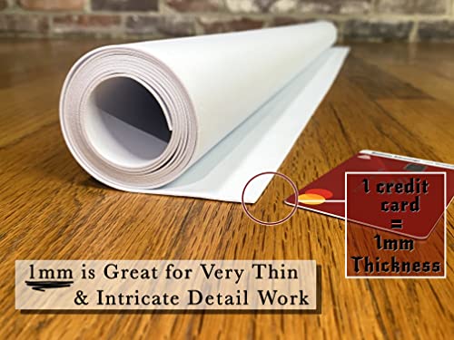 EVA Foam Cosplay - 1mm (1mm to 10mm) - White or Black - 14" x 39" Sheet - Ultra High Density Craft Foam 85 kg/m3 - by The Foamory