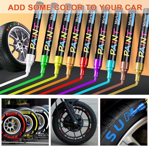 IVSUN Paint Pens Paint Markers, 20 Colors Oil-Based Waterproof Paint Marker Pen Set, Never Fade Quick Dry and Permanent, Works on Rocks Painting, Wood, Fabric, Plastic, Canvas, Glass, Mugs