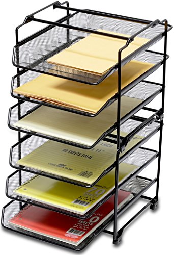 DecoBrothers Stackable Letter Tray Paper Organizer, 3 Tier, Black