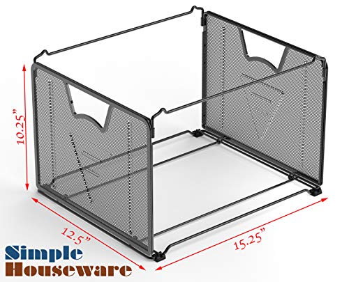 2-Pack SimpleHouseware Mesh Hanging File Organizer, Black