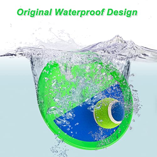 Qrooper Toss and Catch Ball Set Kids Toys, Beach Toys, Yard Games, Outdoor Toys for Kids Ages 3-12, Upgraded Camping Games Paddle Ball Games for Kids, Adults and Family (Green)