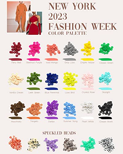 Velavior 7500 Pcs Clay Beads Bracelet Making Kit, 2 Boxes 24 Colors Polymer Heishi Beads for Jewerly Making, Alphabet Letter Spacer Smile Face Evil Eyes Beads, Craft Gift for Kids Teens Adults