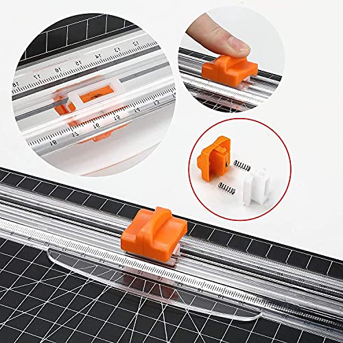 Evteck Paper Cutter Trimmer Small: 12 Inch Crafting & Scrapbooking Supplies for A4 Cardstock Photo Label with Automatic Security Safeguard and Foldable Ruler