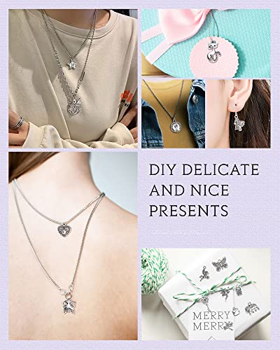 JIALEEY 400 PCS Wholesale Bulk Lots Jewelry Making Charms Mixed Smooth Tibetan Silver Alloy Charms Pendants DIY for Bracelet Necklace Jewelry Making and Crafting