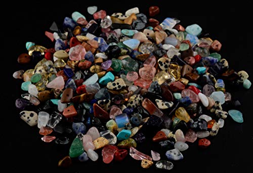 Natural Chip Stone Beads Multicolor 5-8mm About 400 Pieces Irregular Gemstones Healing Crystal Loose Rocks Bead Hole Drilled DIY for Bracelet Jewelry Making Crafting (5-8mm, Multicolor)