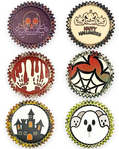 Halloween Standard Cupcake Liners Cupcake Cups 300-Count Food Grade Gradient Design Cupcake Papers Baking Cups Cupcake Wrappers for Halloween(Standard Size) qiqee