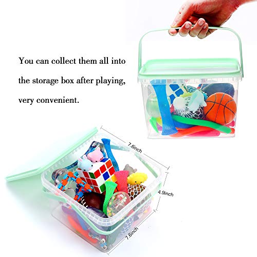 KINGYAO 24 Pack Bundle Sensory Fidget Toys Set-Liquid Motion Timer/Grape Ball/Mochi Squishy/Stretchy String/Flippy Chain/Easter Egg/Marble Mesh/Squeeze Bean/Cube for Autistic Kids ADHD Anti-stress Toy