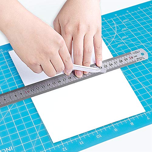 AIRGAME Self Healing Cutting Mat 18"x12" Non-Slip PVC Double Sided 5-Ply A3 Art Craft Rotating Mat,Sewing Crafts Hobby Fabric Precision Scrapbooking Project(Blue/Light blue)