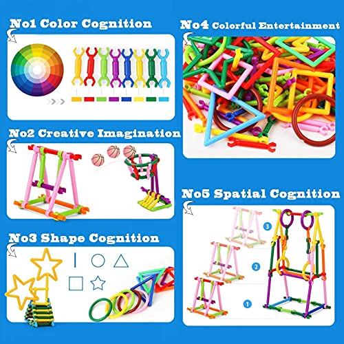 JUANYUE 500 PCS Building Toys Building Blocks Kids Educational Construction Engineering Set, Interlocking Creative Connecting Kit, STEM Toy for Both Boys and Girls