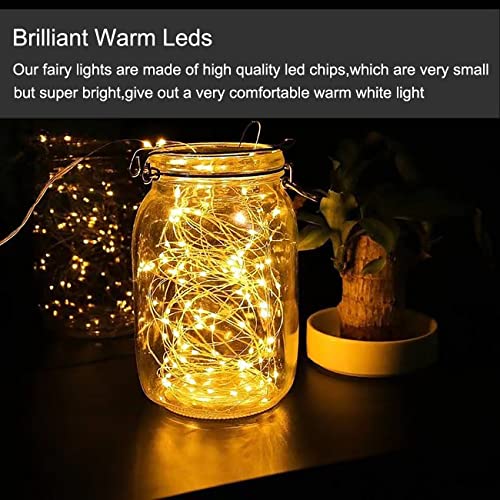 LEDIKON 20 Pack Fairy Lights Battery Operated Mini String Lights-7.2ft 20 LED Silver Wire Warm White for Wedding,Party Centerpieces,Crafts,Table,Mason Jars Decor-Long Lasting Battery Fairy Lights