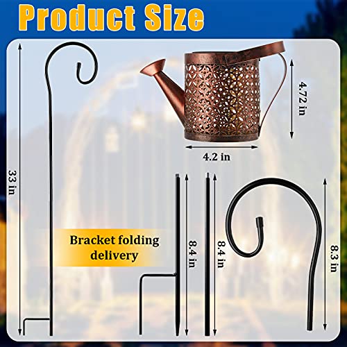 Watering Can with Lights Star Shower Watering Can Solar Twinkle Lights Waterproof Outdoor Decor LED Fairy Lights for Garden Yard Outdoor Lawn Patio Party Decorations Path Lights (Barrel Style)