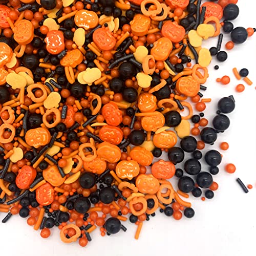 Halloween Sprinkles I 3.5 oz I Orange And Black Sprinkles I Pumpkin Sprinkles I Cake Cupcake Toppers Cookie Dessert Sprinkles Decorations