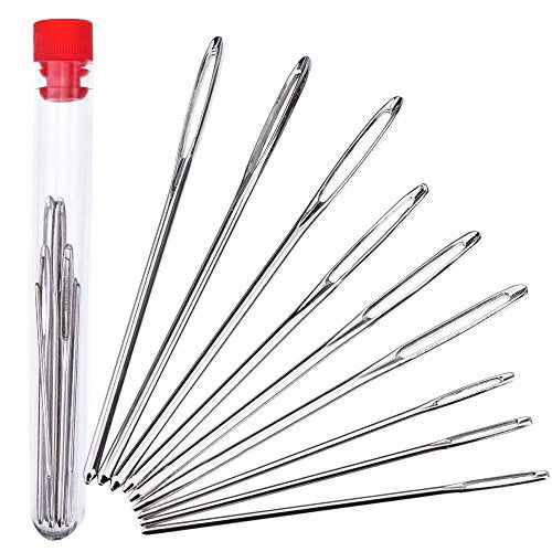 WooCrafts Large-Eye Blunt Needles Yarn Knitting Plus Crochet Hooks Set with Case for Arthritic Hands, Ergonomic Handle. Best Gift!