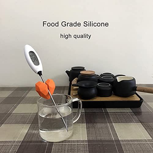 2Pcs Silicone Non-Scratch Pot Clip, Candy Thermometer Pot Clip for Candy Making, Hand-Free Holder to Measure Temperature of Candy, Oil, Milk, Chocolate, Candle, Deep Fryer and Cooking Melting Pot