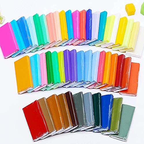ifergoo Polymer Clay, Modeling Clay for Kids DIY Starter Kits, 50 Color Oven Baked Model Clay, Non-Toxic, Non-Sticky, with Sculpting Tools, Ideal Gift for Boys, Girls and Artists