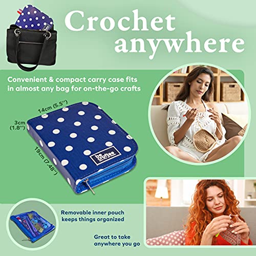 BeCraftee Crochet Hooks Kit - 31 Piece Set with 9 Ergonomic Hook Sizes, 6 Yarn Needles, Additional Knitting & Crochet Supplies and Carrying Case