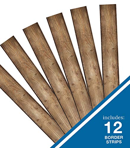 Schoolgirl Style Woodland Whimsy Straight Border—12 Rustic, Wood Motif Border Strips for Bulletin Boards, Desks, Lockers, Homeschool or Classroom Decor (36 ft)