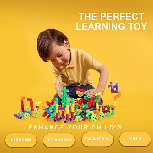 KAKATIMES STEM Building Blocks Toy for Kids, Educational Toddlers Preschool Brain Toy Kit, Constructions Toys for 3 4 5 6 7 8 Years Age Boys and Girls – Creativity Kids Materials Toys