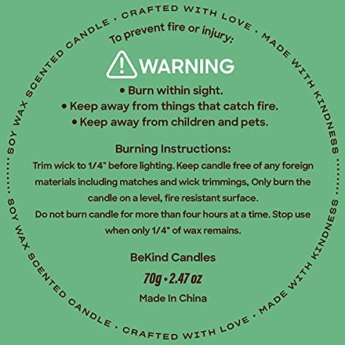 Bekind Good Vibes 6 Scented Candles Set - Scented Candles for Home, Relaxing Stress Relief, Aromatherapy - Natural Soy Wax and Fragrance - Gifts for Women, Mom, Best Friend, Wife, Birthday