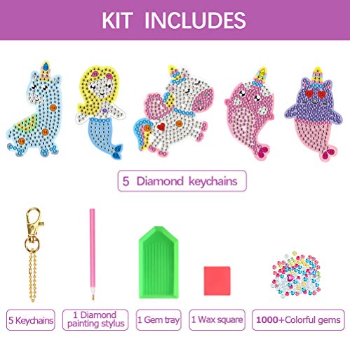 ORIENTAL CHERRY Arts and Crafts for Kids Ages 8-12 - Make Your Own GEM Keychains - 5D Diamond Painting by Numbers Art Kits for Girls Kids Toddler Ages 3-5 4-6 6-8 Easter Basket Stuffers